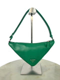 PRADA - Green Leather Triangle Shoulder Bag