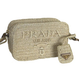 PRADA - Raffia Crochet Shoulder Bag