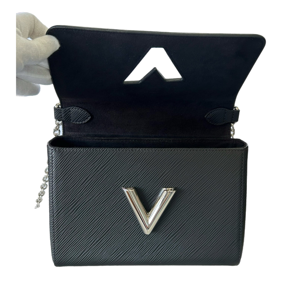 LOUIS VUITTON - Twist MM Chain Bag - Black & Silver