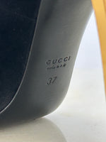 GUCCI - Black Suede Peep Toe Pumps Sz 37