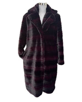 HUSK - Imperial Aubergine Longline Faux Fur Coat Sz L