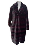 HUSK - Imperial Aubergine Longline Faux Fur Coat Sz L
