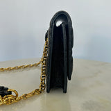 DIOR - Caro Pouch Chain Bag - Black Cannage Leather
