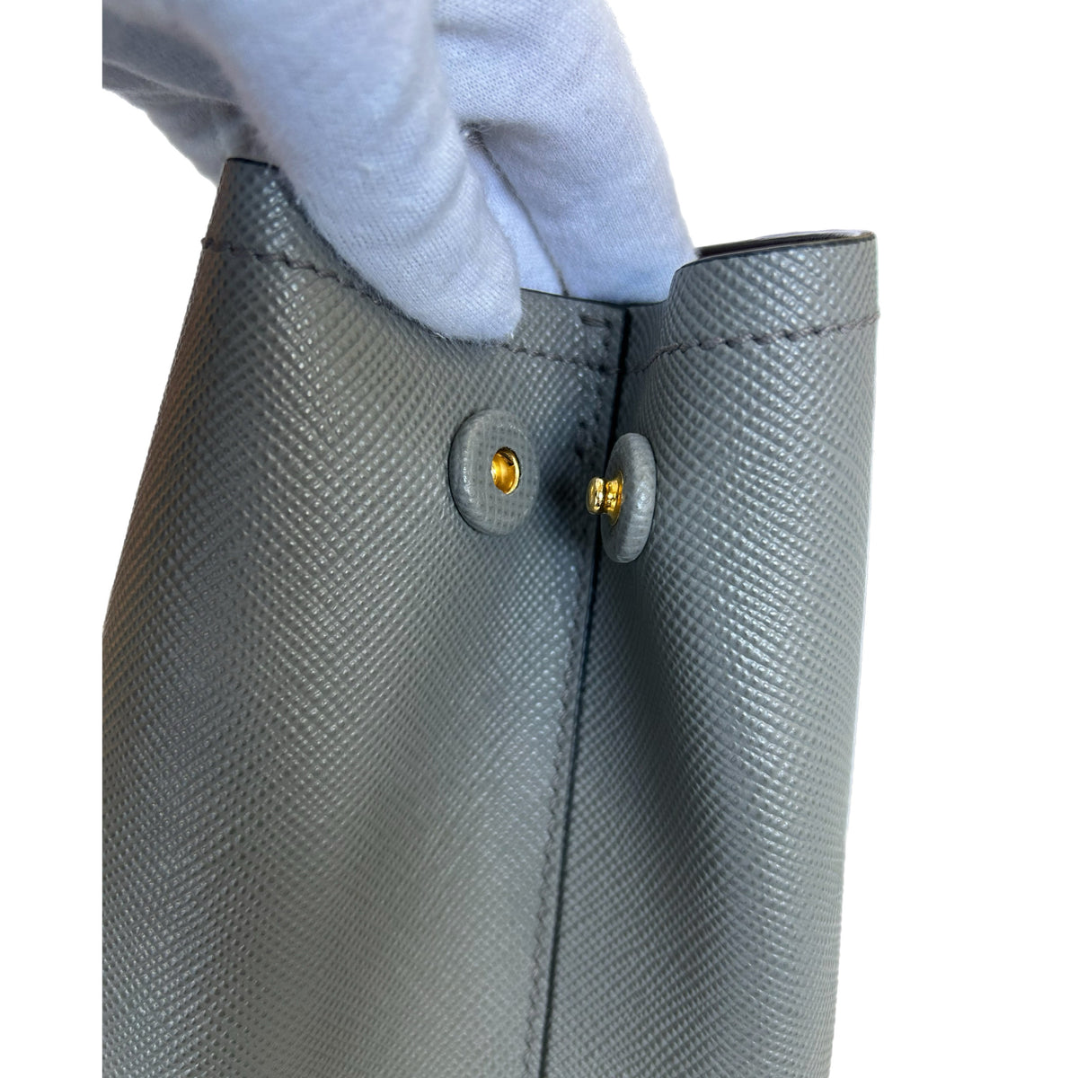 PRADA - Saffiano Double Bag / Grey & Burgundy