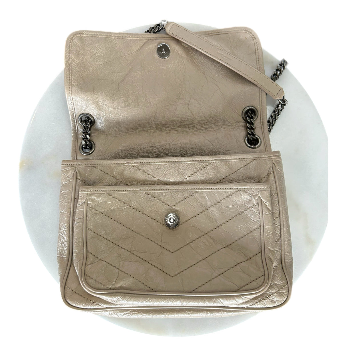 SAINT LAURENT - Niki Bag in Beige Leather (Medium)