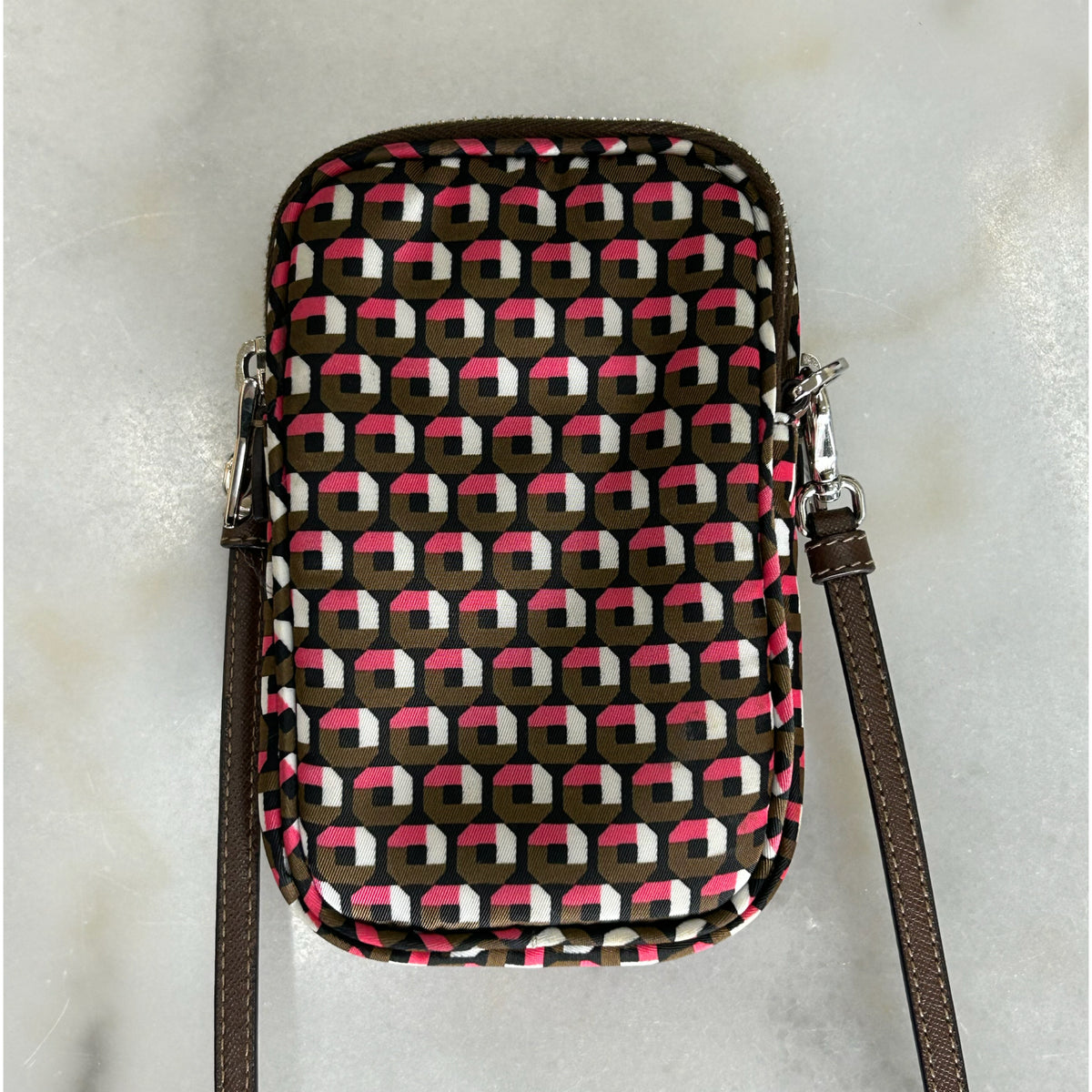 PRADA - Geometric-Print Nylon Pouch Bag