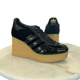 GUCCI x ADIDAS - Velvet Croc Embossed Gazelle Wedge Sneakers Sz 38.5