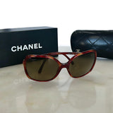 CHANEL - Red Tortoiseshell Sunglasses