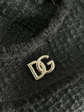 DOLCE & GABBANA - Raschel Black Tweed Dress Sz 42
