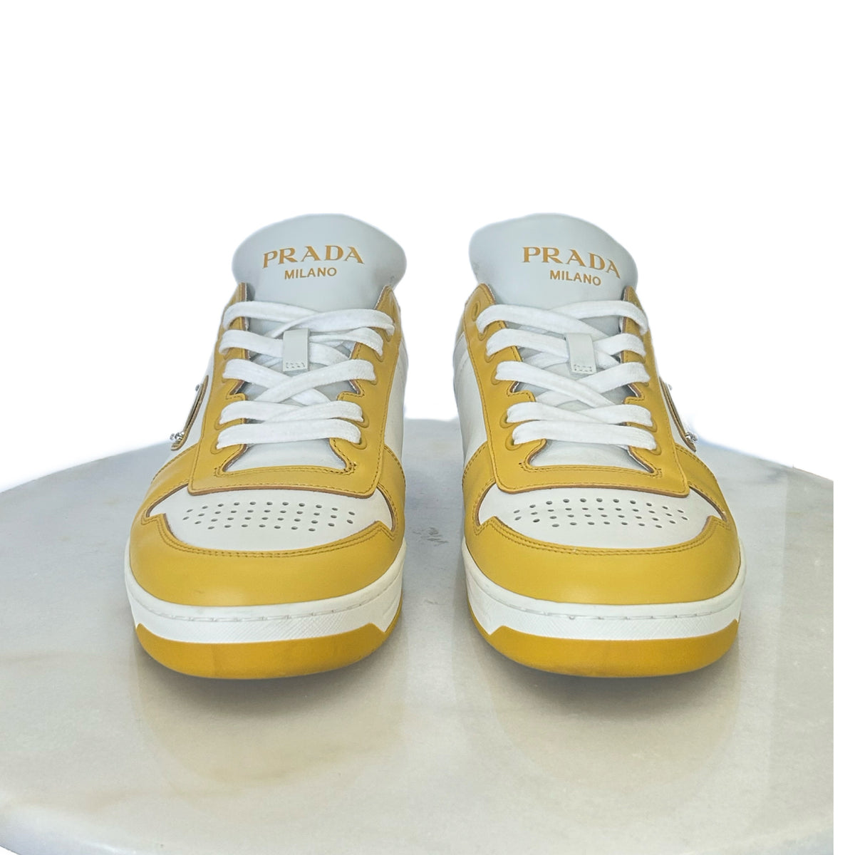 PRADA - Downtown Low-top Leather Sneakers Mens’ Sz 7.5/Suit AUS 7.5-8