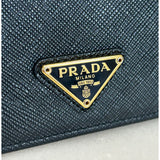 PRADA - Black Saffiano Triangle Wallet