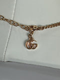 GUCCI - Double G Crystal Flower Rose-gold Tone Necklace