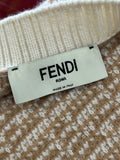 FENDI - FF Motif Cashmere Cardigan in Camel/Natural - Size AUS 10-12