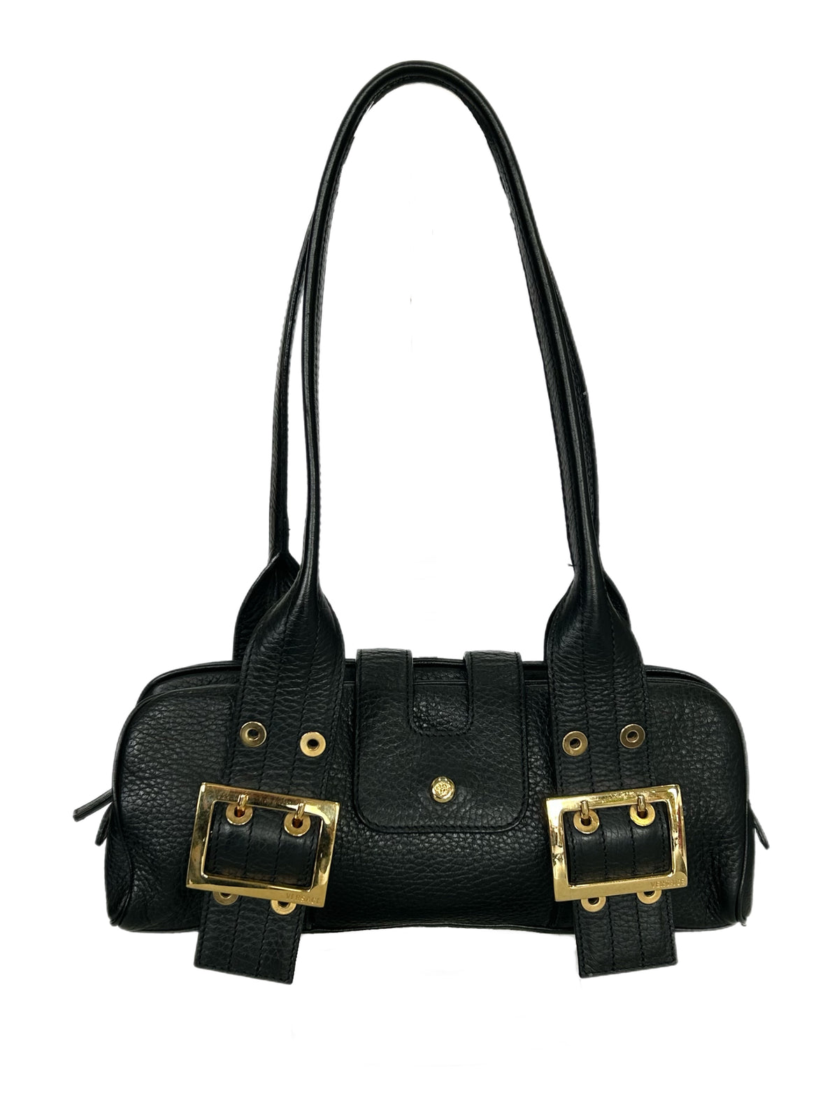 VERSACE - Black Leather  Shoulder Bag