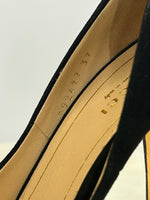 GUCCI - Black Suede Peep Toe Pumps Sz 37