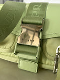 PRADA - Green Pocket Leather & Nylon Crossbody Bag