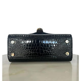 ASPINAL OF LONDON - Mayfair Black Patent Croc Bag
