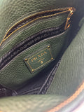 PRADA - Vitello Daino Leather Crossbody Bag - Deep Green