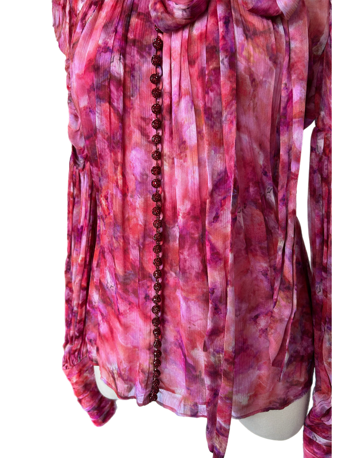 ZIMMERMANN - Garnet Kaleidoscope Tie Neck Blouse Sz 3