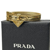 PRADA - Gold Leather Triangle Bracelet