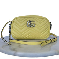 GUCCI - GG Marmont Yellow Quilted Shoulder Bag