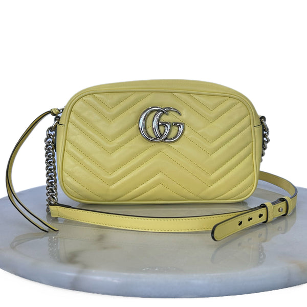 GUCCI - GG Marmont Yellow Quilted Shoulder Bag