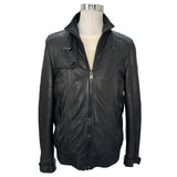 BURBERRY - Black Lamb Leather Jacket Sz 50