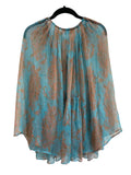 ZIMMERMANN - Blue Silk & Lurex Paisley Blouse Sz 0 / Suit 8-10