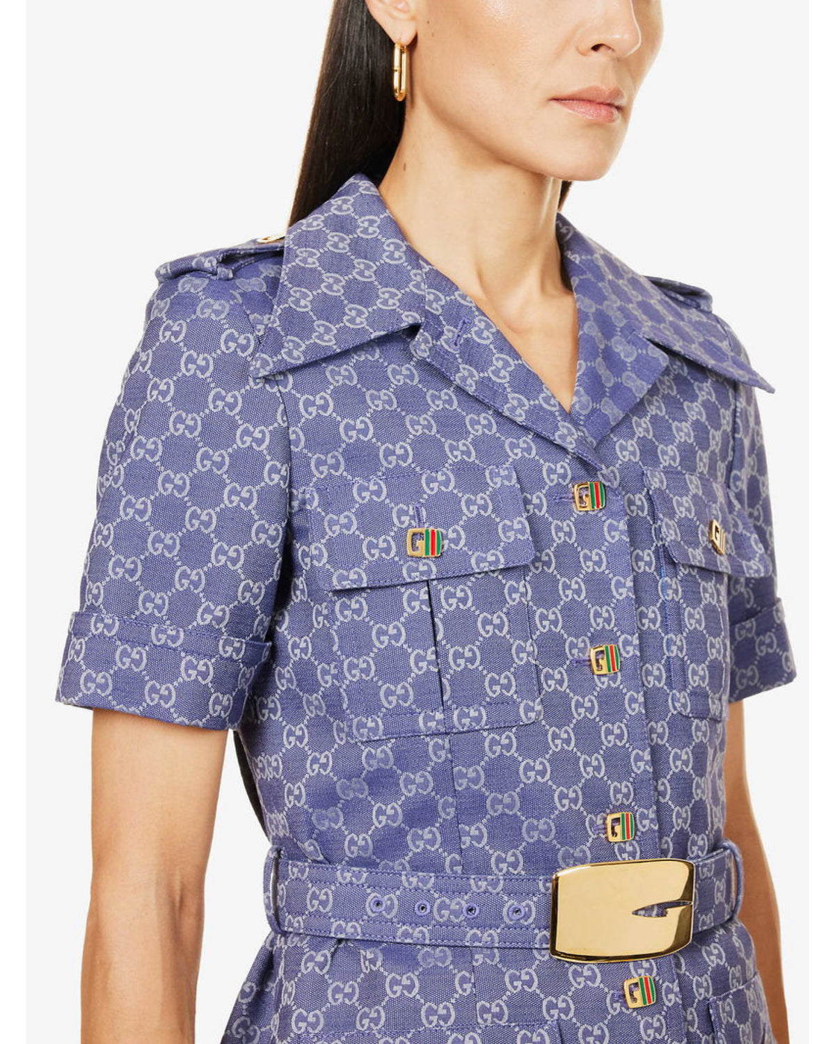 GUCCI - GG Monogram-Jacquard Cotton Jacket Sz 40