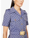 GUCCI - GG Monogram-Jacquard Cotton Jacket Sz 40