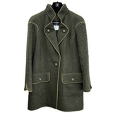 CHANEL - Khaki Wool/Alpaca Coat Size FR 44 / AUS 12