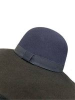 CHANEL - Black & Navy Lapin Wide Brim Hat