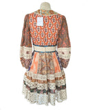 ZIMMERMANN - Devi Spliced Linen Mini Dress Sz 1