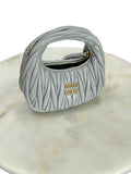 MIU MIU - Wander Matelassé Leather Hobo Mini-Bag - Pearl Grey