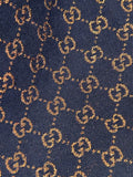 GUCCI - Navy & Gold GG Wool/Silk Scarf