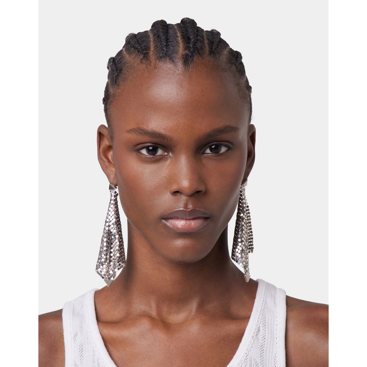 RABANNE - Silver Chainmail Earrings
