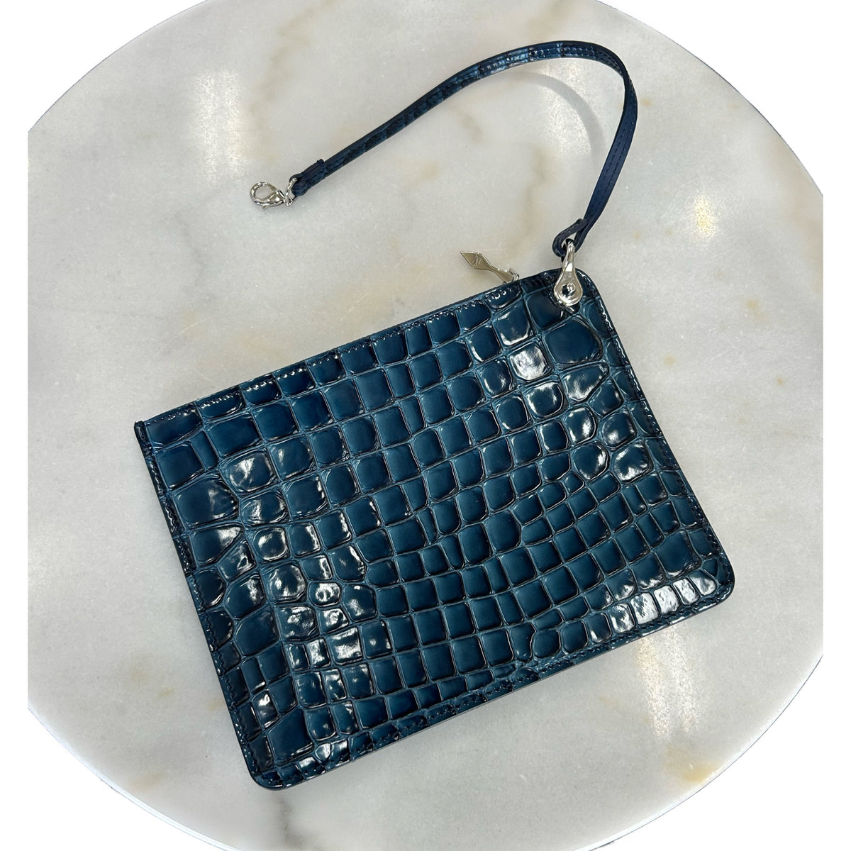 CHRISTIAN LOUBOUTIN - Blue Alligator Embossed Cabata Tote