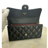 CHANEL - Classic Flap Long Quilted Black Wallet