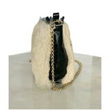 LONGCHAMP - Crystal Embellished Fur & Patent Leather Bag