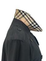 BURBERRY - Black Trench Coat Sz 10-12