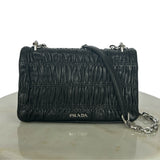 PRADA - Two-Way Leather Gaufre Black Bag