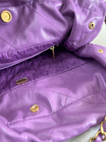 CHANEL 22 Handbag in Purple Leather - Medium