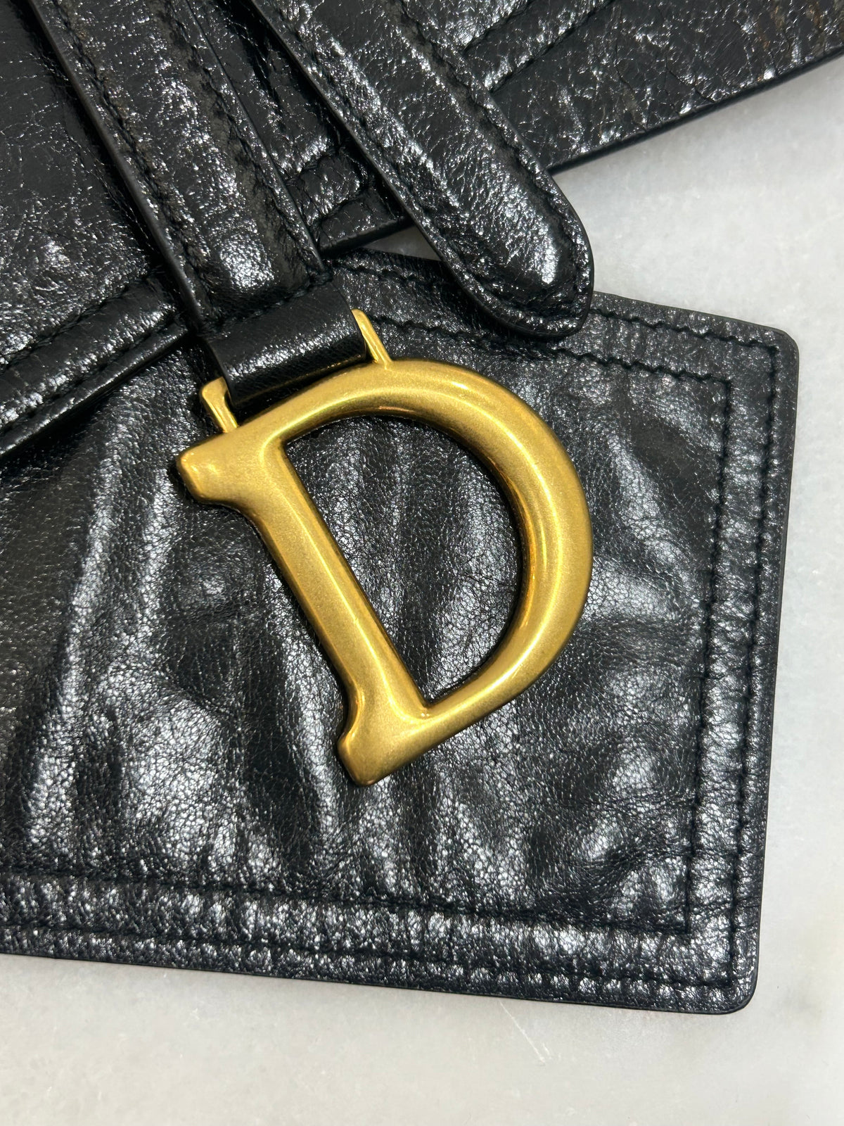 DIOR - Leather Saddle Belt Bag