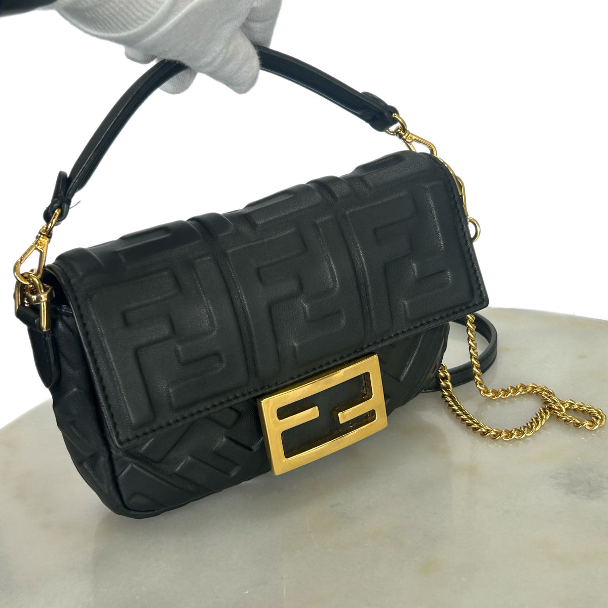 FENDI - Mini Baguette Black Bag