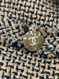 CHANEL - Brown & Black Tweed Fringe Jacket Sz 38