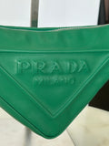 PRADA - Green Leather Triangle Shoulder Bag