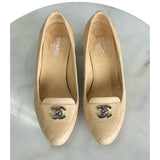 CHANEL - CC Quilted Leather Block Heels Sz 38.5