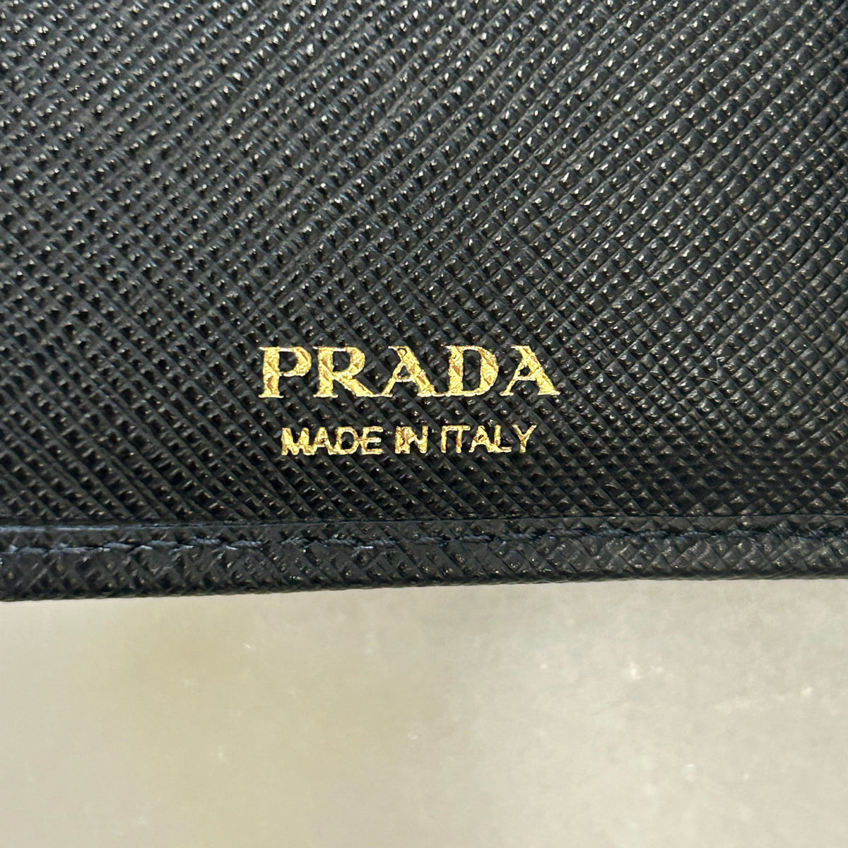 PRADA - Black Saffiano Compact Wallet