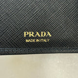 PRADA - Black Saffiano Compact Wallet