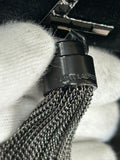 SAINT LAURENT - Kate Black Velvet & Crystal Tassel Bag